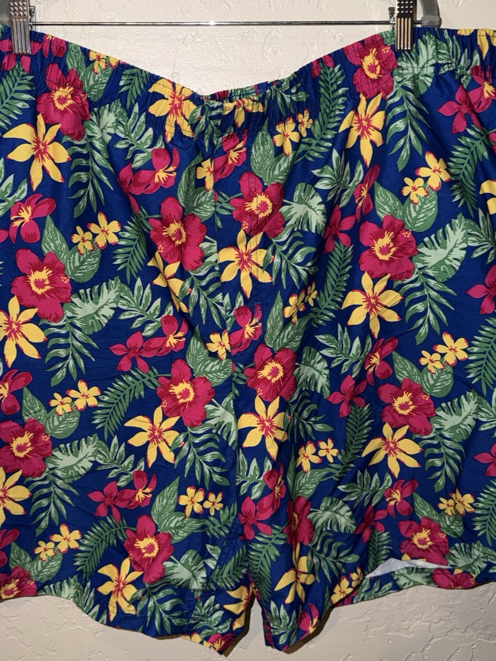 Island Passport Floral Swim Trunks Blue & Green XXL